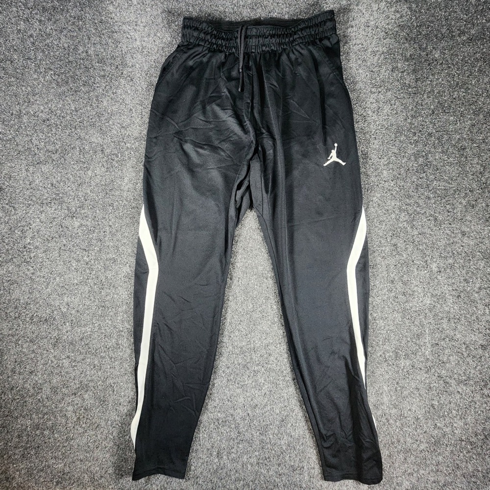 Jordan 23 Alpha Dry Training Pants Mens L Black White Stripe Ankle‎ Zip
